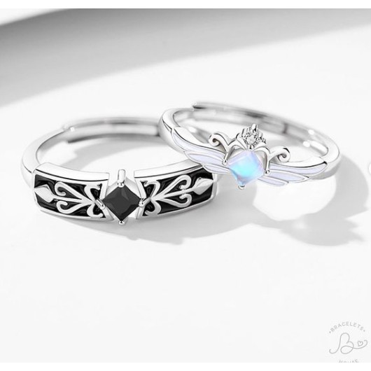 แหวนคู่เงินแท้ Aura Princess ♡̷⁺₊˚✧ ส่งฟรี EMS ![BB4-1]