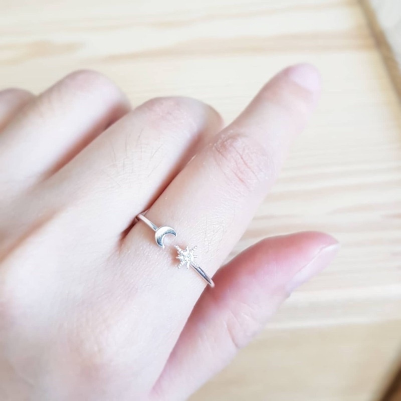 Minimalist925 แหวน Moon & Sun เงินแท้