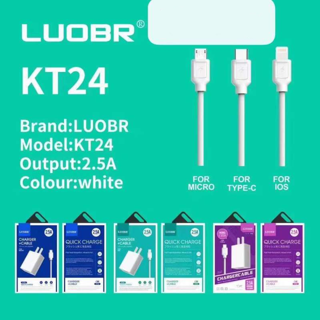 🔥ลดทันที30฿ โค้ดINC6LEL6🔥 ชุดชาร์จ สายชาร์จช+หัวชาร์จ Luobr KT24รุ่น 2.5A Original สายยาว1เมตร