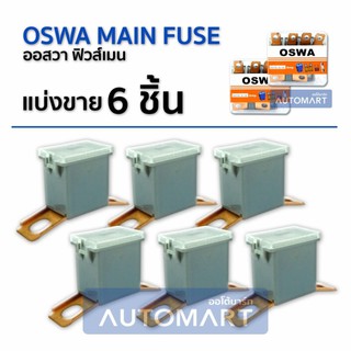 OSWA MAIN FUSE ฟิวส์เมน TFR ขาถ่างสั้น SL-120A สีเทา 6 Pcs.