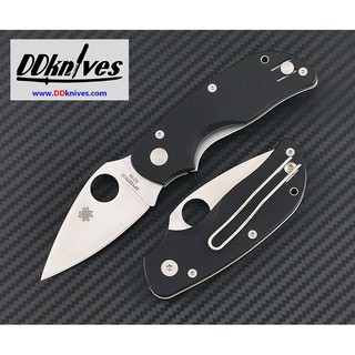 มีดพับ Spyderco Cat CTS-BD1N Satin Plain Blade, Black G10 Handles (C129GP)