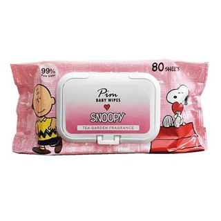 แผ่นเช็ดทำความสะอาดผิว SNOOPY BABY WIPES มีกลิ่น 80 ชิ้น 1แถม1 กระดาษทิชชู่ ทิชชู่เปียก กระดาษเปียก