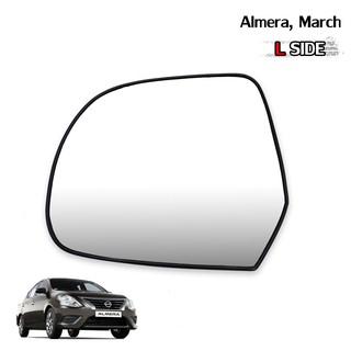 เนื้อเลนส์กระจก ข้าง ซ้าย สำหรับ นิสสัน Nissan มาร์ช March อัลเมร่า Almera ปี 2012 2014 2015 2016 2019