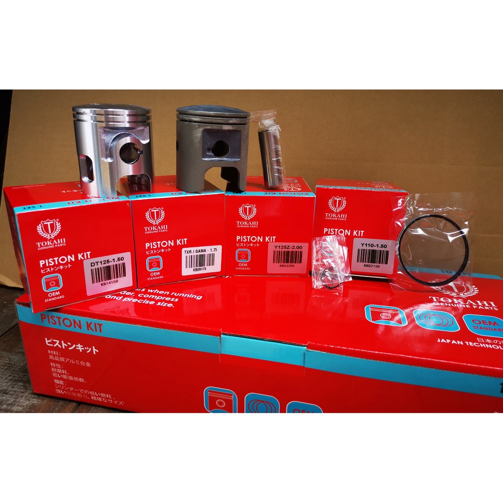 TOKAHI PISTON KIT LC135 RACING SIZE 5.00MM, 59.-, 60.00MM, 60.25MM, 60.50MM.