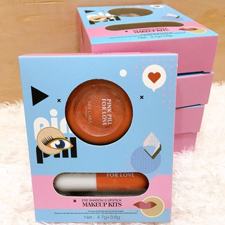 Nee Cara Pink Pill for Love Eye Shadow &amp; Lipstick MAKEUP KITS