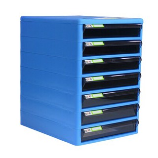 ตู้เอกสาร 7 ชั้น โครงสีน้ำเงิน ลิ้นชักสีเทาใส ONE/7-file cabinet with blue frame Clear gray drawer ONE