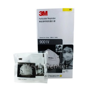 3M 9001V P1 (x25ชิ้น) หน้ากากป้องกันฝุ่นละออง พับได้ ระบายอากาศชนิดสายคล้องหู