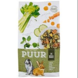 PUUR Rabbit อาหารกระต่าย สูตรผักคึ่นช่าย แครอท ช่วยสุขภาพฟัน และระบบย่อย 600g.