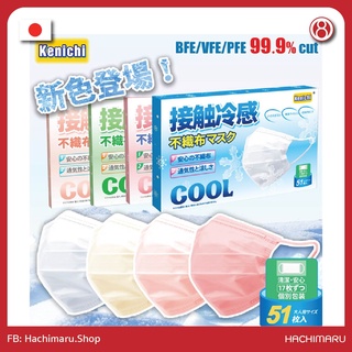 หน้ากากอนามัยแบบเย็น Kenichi Cool Mask 51 ชิ้น นำเข้าจากประเทศญี่ปุ่น
