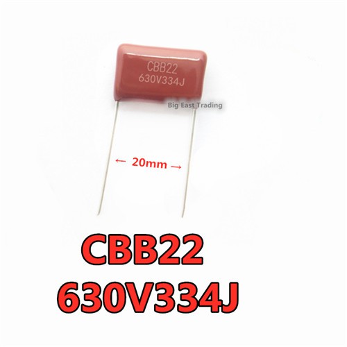 5pcs CBB Capacitor 334J 630V CBB22 334J630V Metallized Polypropylene Film Capacitor 630V334J Pitch 1