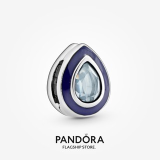 Pandora จี้รูปหยดน้ํา สีฟ้า ของขวัญวันเกิด สําหรับสุภาพสตรี p825