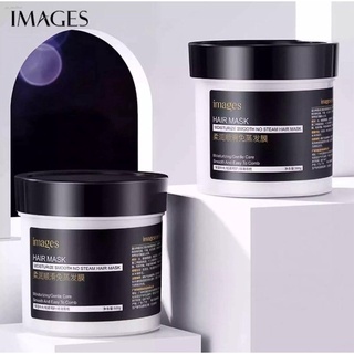 เคราตินผมตรง Hair Mask Images กระปุกฝาดำ 500g. ผมนุ่มลื่น เงางาม ซ่อมผมย้อมสี ผมแห้ง ชี้ฟู  ครีมหมักผม  Images Hairmask