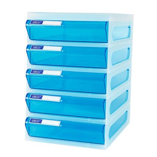 ตู้เอกสาร 5 ชั้น โครงสีขาว ลิ้นชักสีฟ้า ออร์ก้า CFA5/5-tier file cabinet, white frame, blue drawers ORCA CFA5