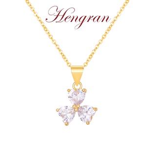 Hengran สร้อยคอแฟชั่นเกาหลี ทอง18K เพชร ผู้หญิง หัวใจ 7GN