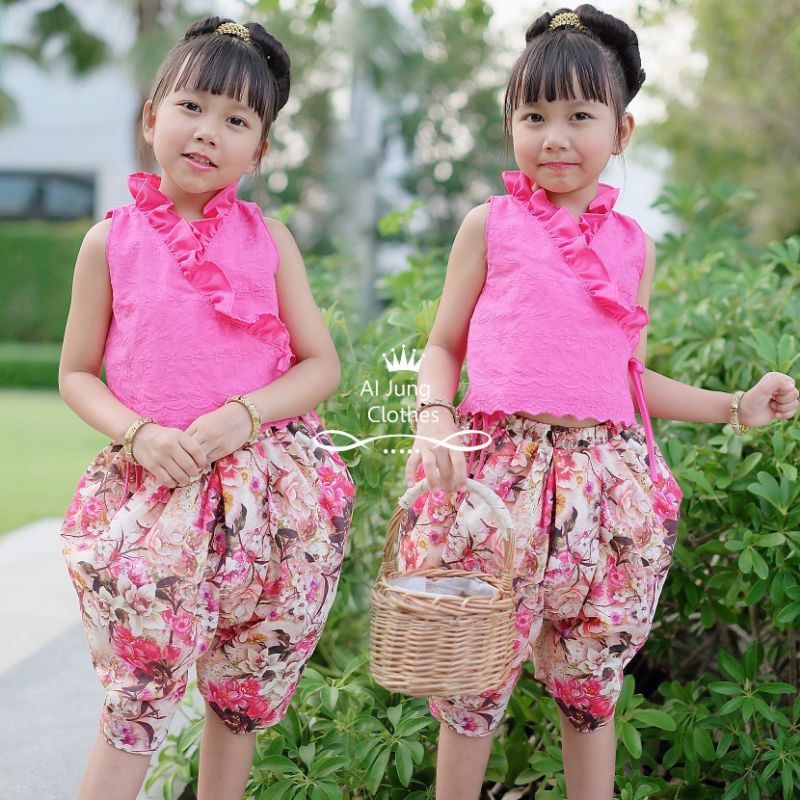 เสื้อแขนกุด กางเกงในเด็กชาย AI Jung ❤ Clothes เสื้อผ้าเด็ก ชุดไทยประยุกต์รุ่น "ลิลลี่" ชุดไทยเด็ก