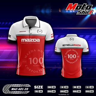 MOTOSHIRT เสื้อโปโล MAZDA MAZ-A01-20 เสื้อพิมพ์ลาย เสื้อคอปกแขนสั้น