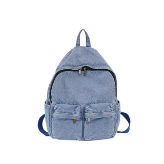 Fashion Blue Denim Fabric Unisex Backpack Women Large Capacity School Bags for Teenager Girls School Backpack Shoulder B