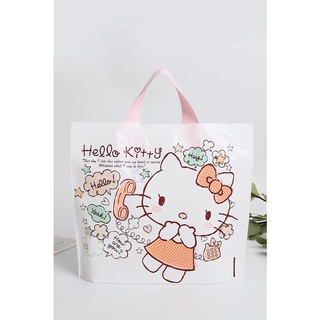 **ถูกมาก** ถุงพลาสติก มีหูหิ้ว PE ลาย Hello Kitty / doreamon น่ารัก (มีราคาส่ง50/100/500 ใบขึ้นไป)