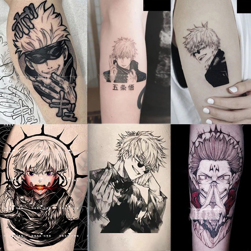 สติกเกอร์รอยสักพิมพ์ลายอะนิเมะ Jujutsu Kaisen Itadori Yuji Gojo Satoru Diy ป้องกันน้ํา