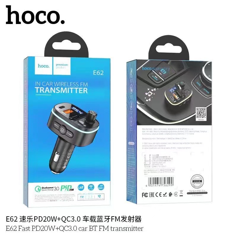 Hoco E62 Fast PD20W+QC3.0 car BT F'M transmitter