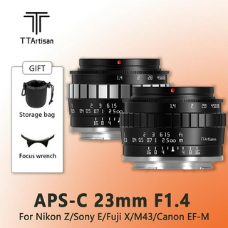 Ttartisan 23mm F1.4 APS-C เลนส์แมนนวล รูรับแสงขนาดใหญ่ สําหรับ