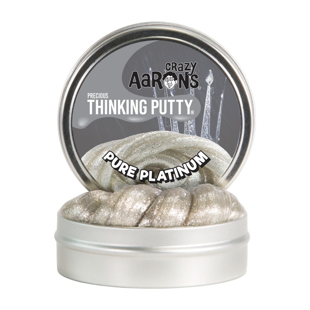 Crazy Aaron's Thinking Putty รุ่น Precious Metals สีทองขาว Pure Platinum ขนาด 3 นิ้ว