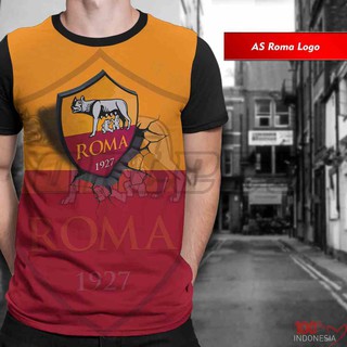 เสื้อยืดพิมพ์ลายโลโก้ As Roma แบบเต็ม