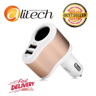 Alitech Car Charger 3.1A 2in1 หัวชาร์จในรถ 2 USB + เพิ่มช่องจุดบุหรี่ 1 UC206