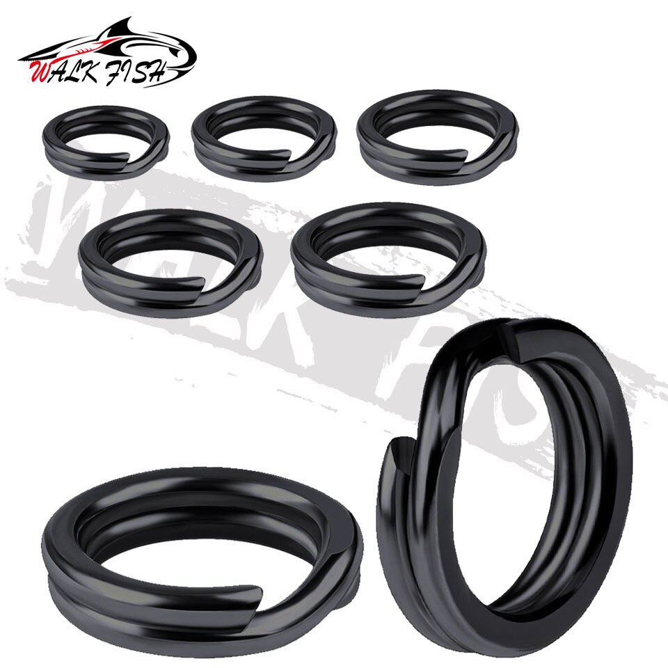 Walk FISH แหวนสเตนเลส แบบคู่ อุปกรณ์เสริม สําหรับตกปลา 50 ชิ้น - รูปที่ 2