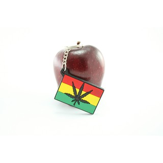 สินค้าราสต้า Keychain Rasta Colors Black Leaf พวงกุญแจสีสัญลักษณ์ราสต้า ﻿และใบไม้