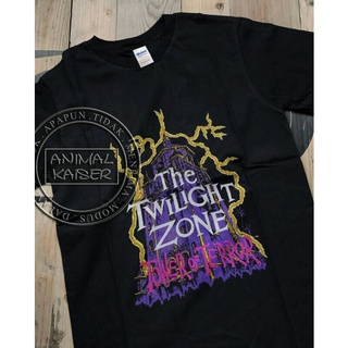 เสื้อยืดโอเวอร์ไซส์[ขายดี] Gildan เสื้อยืดผ้าฝ้าย 100% พิมพ์ลาย Vtg 90S The Twilight Zone Tower Of Terror สําหรับผู้ชายS