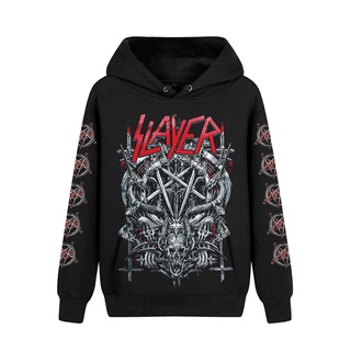 เสื้อกันหนาวมีฮู้ด พิมพ์ลายหัวกะโหลก Slayer Band Rock Nice Punk Heavy Thrash Metal Sudadera Skull Demon พลัสไซซ์ สําหรับผู้ชาย XY