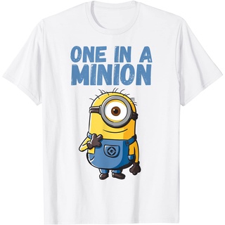 เสื้อยืดผ้าฝ้ายพรีเมี่ยม เสื้อยืด พิมพ์ลาย Despicable Me Minions Stuart One In A Minions