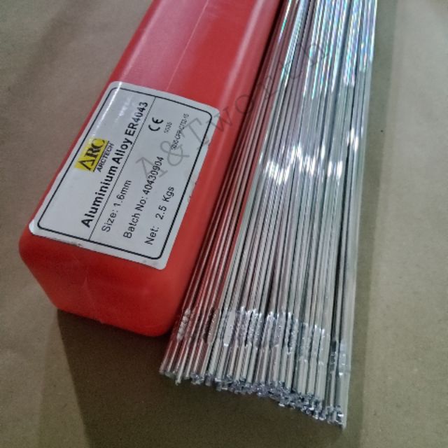 ลวดเติมอลูมิเนียม สำหรับงานเชื่อมTIG ER 4043 1.6mm. 2.4mm. และ 3.2 mm.และ4.0mm.  1/2kg.และ1kg.