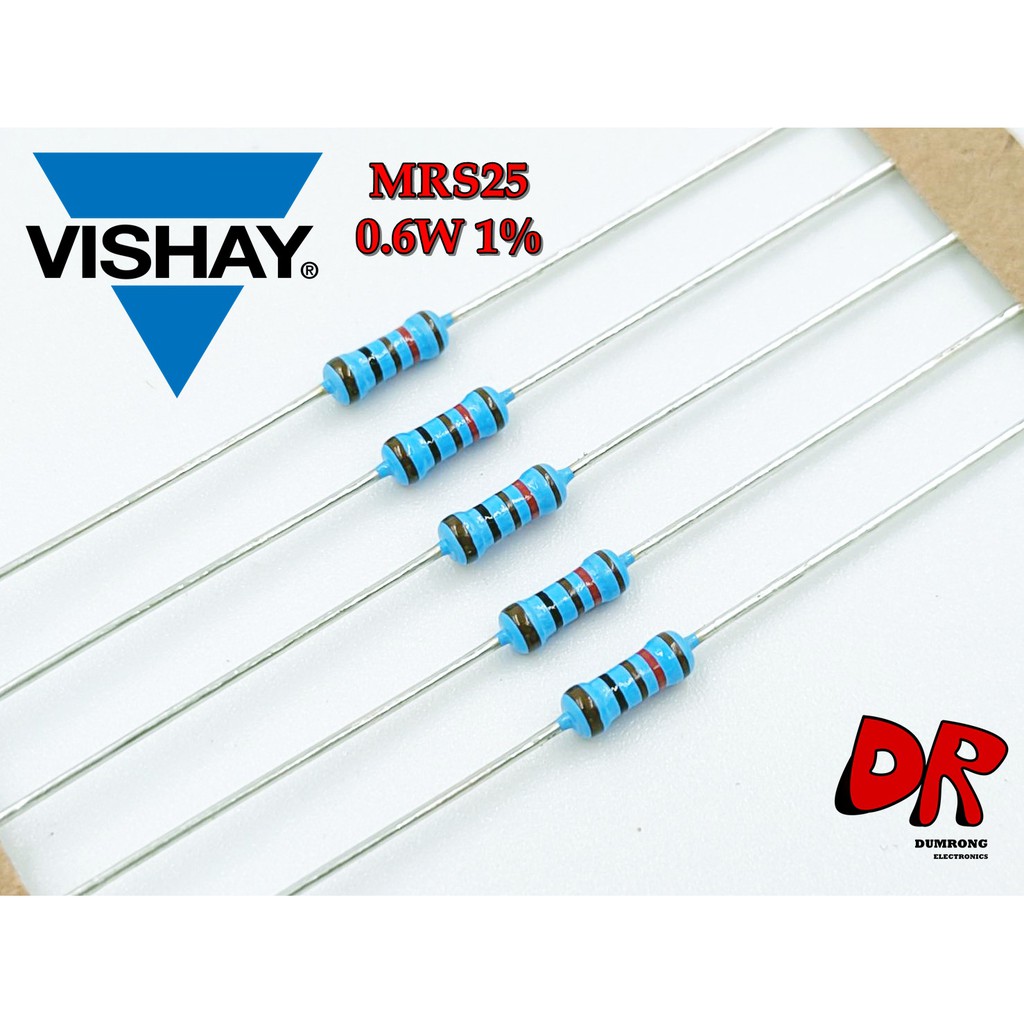(5 ตัว) Vishay MRS25 ตัวต้านทาน ขนาด 0.6W 1 ขนาดตัวเล็กเท่า 1/4w (0