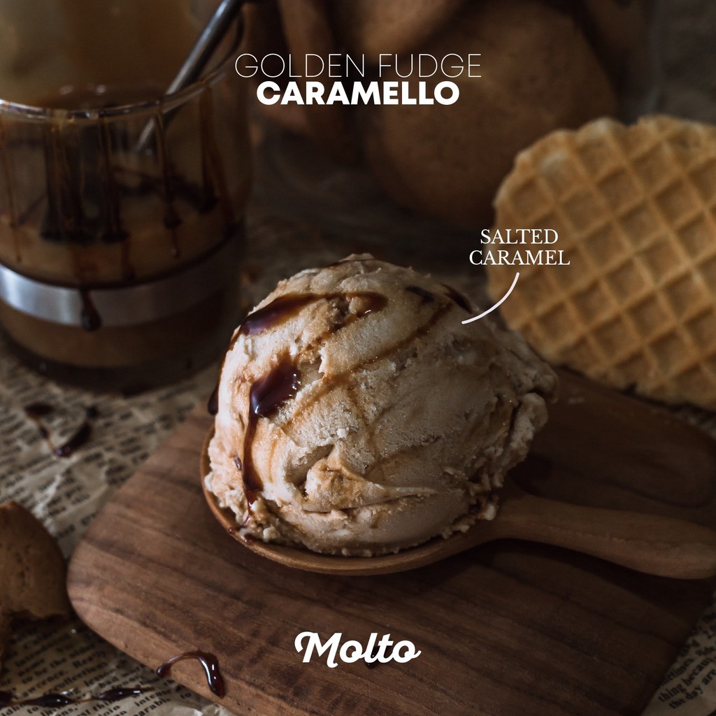 Caramello  (ไอศกรีม รสคาราเมล 1 ถ้วย 16 oz.) - Molto premium Gelato