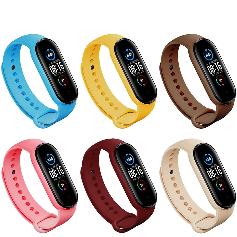 สายนาฬิกาข้อมือ ซิลิโคน TPU สายรัดข้อมือซิลิโคน สำหรับ Xiaomi Mi Band 5 6 mi smart band 6 xiaomi mi 
