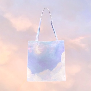 ✨New✨vibes.brandd☁️🌜Lunar Lullaby Tote bag☁️💫 กระเป๋าผ้าแคนวาส