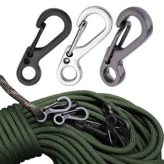 Mini Edc Carabiner คลิปตะขอพวงกุญแจเครื่องมือเพื่อการอยู่รอด black