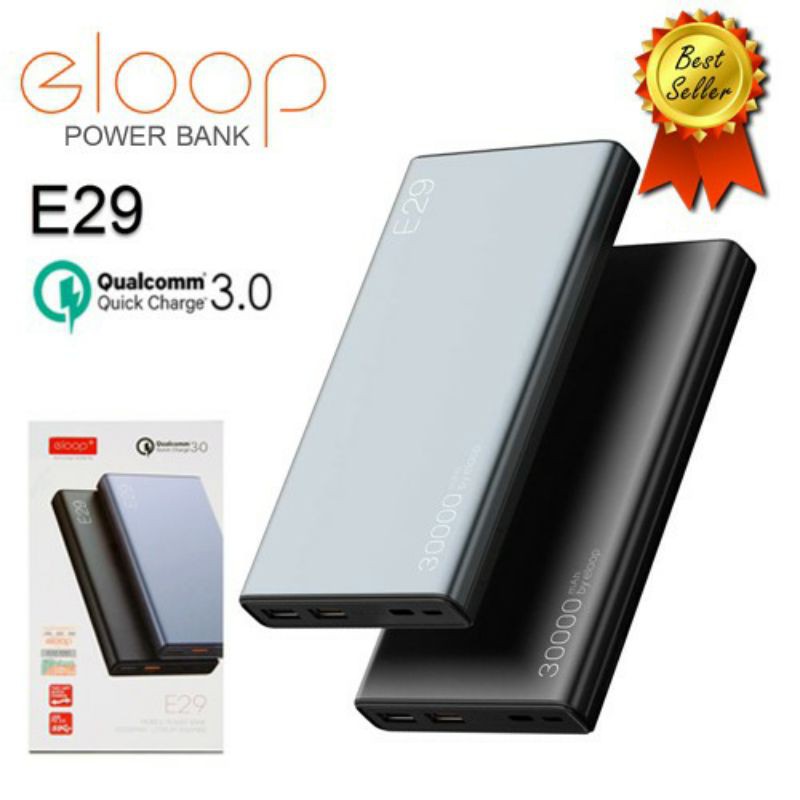 ELOOP รุ่น E29 POWER BANK 30000mAh รองรับ fast charge  (ของแท้ 100%) รับประกันสินค้า1ปีเต็ม