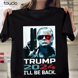 เสื้อยืดสีขาวเสื้อยืด พิมพ์ลาย ILl Be Back Trump 2024 Elect Donald Trump 2024 สําหรับผู้ชาย และผู้หญิงS-4XL