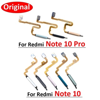 ใหม่ เครื่องสแกนลายนิ้วมือ สําหรับ Xiaomi Redmi Note 10 Note10 Pro ปุ่มโฮม เมนูลายนิ้วมือ ย้อนกลับ คีย์เซนเซอร์ สายแพร