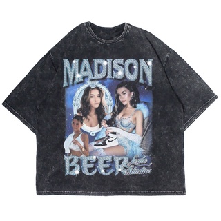 เสื้อยืดผ้าฝ้ายพิมพ์ลายแฟชั่นเสื้อยืด ลาย Madison OVERSIZE BEER WASHING VINTAGE TEE (เสื้อยืดซักผ้า)