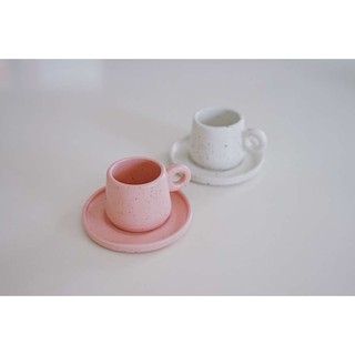 Mr.clayceramics แก้วกาแฟพร้อมจานรอง รหัส MC-109 (Mug&amp;Saucer) 4.5 oz.