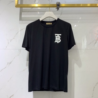 Burberr เสื้อยืดคอกลม แขนสั้น ผ้าฝ้าย พิมพ์ลายตัวอักษร "TB" แฟชั่นฤดูร้อน สําหรับผู้ชาย 2022