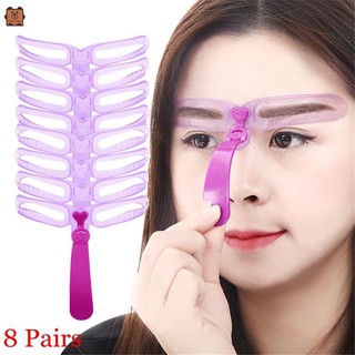 [COD/ In Stock] Hot Sale New 8 in 1 DIY Eyebrow Grooming Template Stencil Kit Makeup Shaper Tool