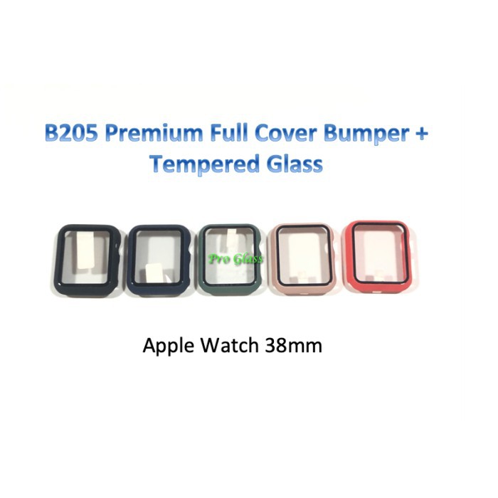 B205 Apple Watch 38mm 42mm Full Cover Bumper Case Frame + กระจกนิรภัย