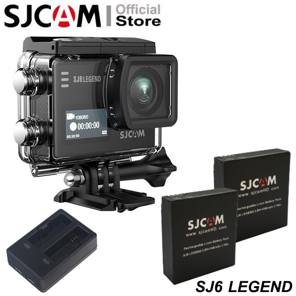 SJCAM SJ6 LEGEND 4K 24fps 16Mp Action Camera กล้องแอคชั่น (Black) + Battery แบตเตอรี่ + Dual-Charger