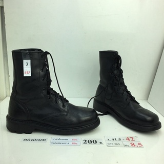 รองเท้าคอมแบท Combat shoes หนังสีดำ สภาพดี ทรงสวย มือสอง คัดเกรด ของนอก เกาหลี