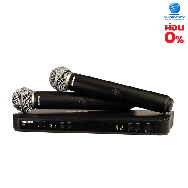 SHURE BLX288TH/SM58 ไมโครโฟนไร้สายแบบไมค์คู่ 2 ตัว